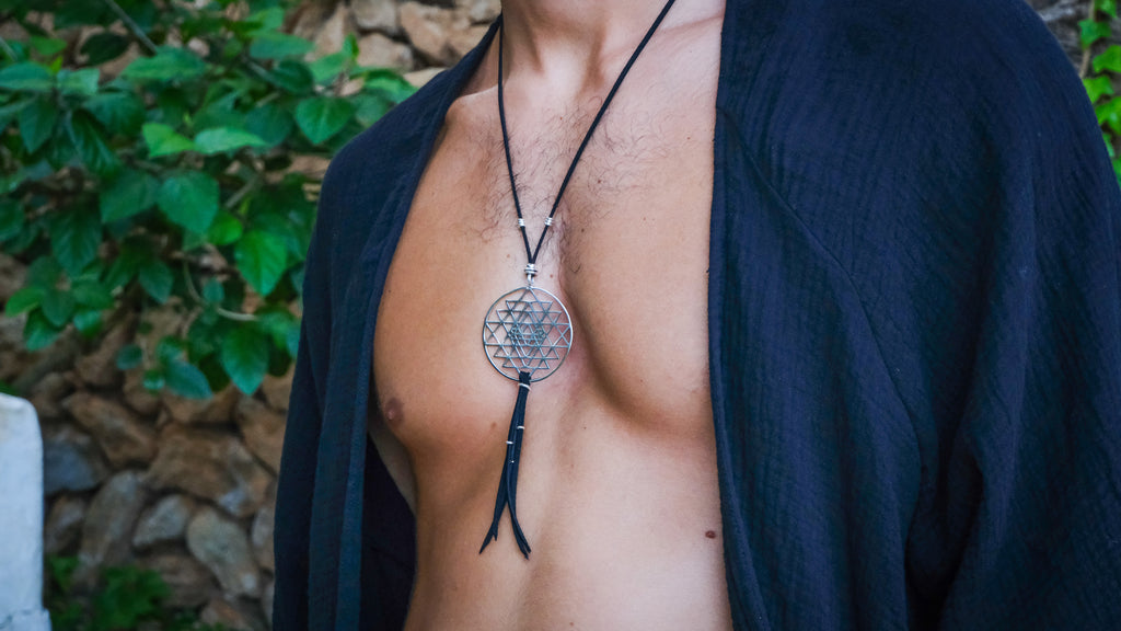 Sri Yantra in Orbit Necklace