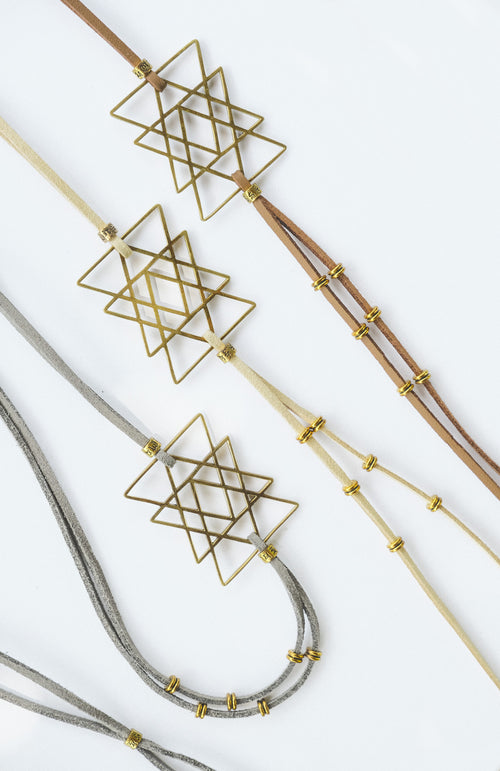 Mini Source Necklace in Golden Brass